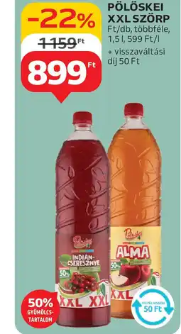 Auchan Pölöskei xxl szörp ajánlat