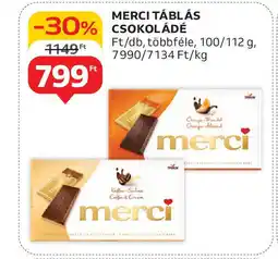 Auchan Merci táblás csokoládé ajánlat