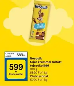 Tesco Nesquik tejes krémmel töltött tejcsokoládé ajánlat