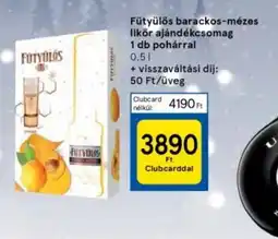 Tesco Fütyülős barackos-mézes likör ajándékcsomag ajánlat