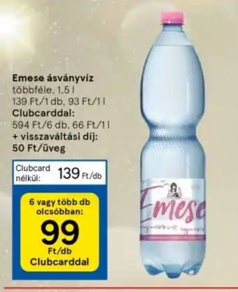 Tesco Emese ásványvíz ajánlat