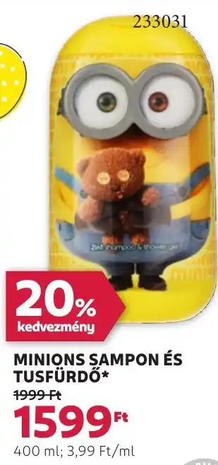 Rossmann Minions sampon és tusfürdő ajánlat