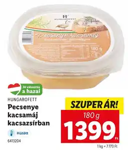 HUNGAROFETT Pecsenye kacsamáj kacsazsírban