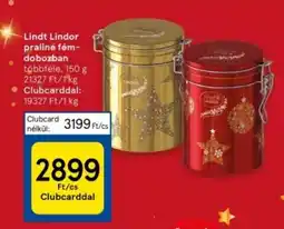 Tesco Lindt Lindor praliné fém-dobozban ajánlat
