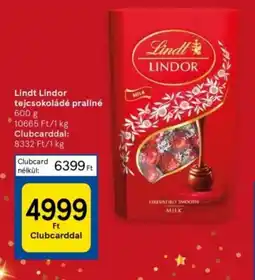 Tesco Lindt Lindor tejcsokoládé praliné ajánlat