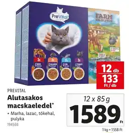 Lidl PREVITAL Alutasakos macskaeledel ajánlat