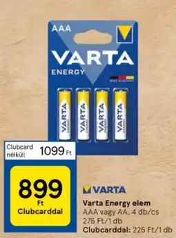 Tesco Varta Energy elem ajánlat