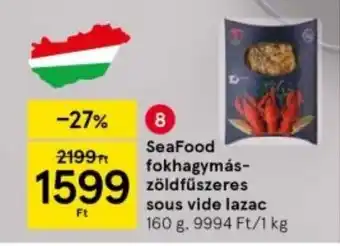 Tesco SeaFood fokhagymás- zöldfűszeres sous vide lazac ajánlat