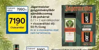 Tesco Jägermeister gyógynövénylikör ajándékcsomag 2 db pohárral ajánlat