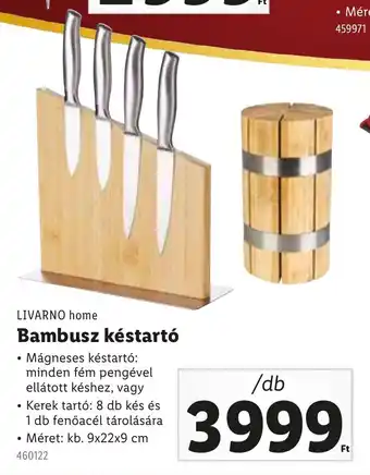 Lidl Livarno home Bambusz késtartó ajánlat