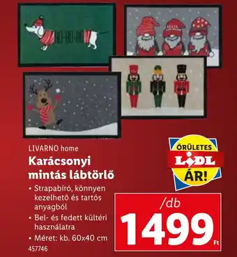 Lidl Livarno home Karácsonyi mintás lábtörlő ajánlat