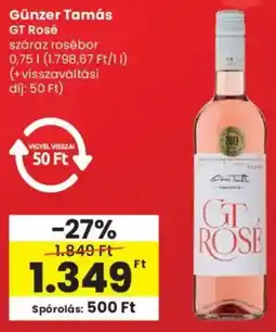 Spar Günzer Tamás GT Rosé ajánlat