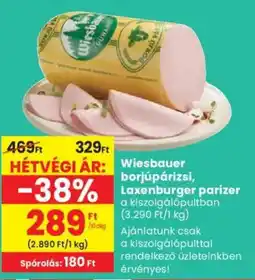 Spar Wiesbauer borjúpárizsi, Laxenburger parizer ajánlat