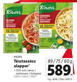 Lidl Knorr Tésztaszósz alappor ajánlat