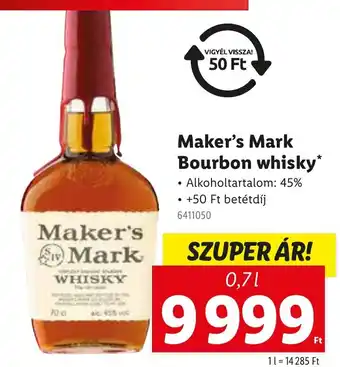 Lidl Maker's Mark Bourbon whisky ajánlat