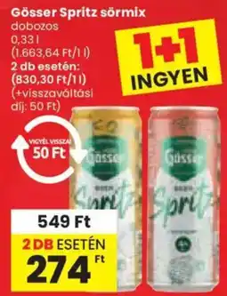 Spar Gösser Spritz sörmix ajánlat