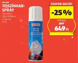 ALDI Milsani tejszínhab-spray ajánlat