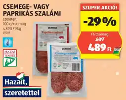 ALDI Csemege-, paprikás szalámi ajánlat