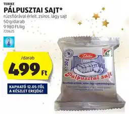 ALDI Tebike pálpusztai sajt ajánlat