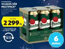ALDI Pilsner Urquell világos sör multipack ajánlat
