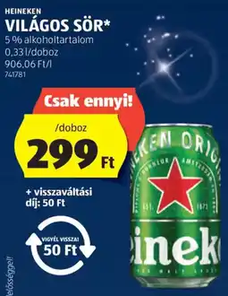 ALDI Heineken világos sör ajánlat