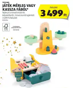 ALDI Toylino játék mérleg, kassza fából ajánlat