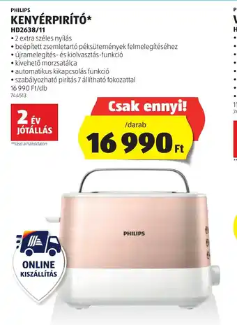 ALDI Philips Kenyérpirító ajánlat