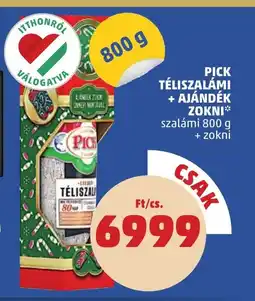 PENNY Pick téliszalámi + ajándék zokni ajánlat