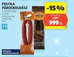 ALDI Pulyka pároskolbász ajánlat