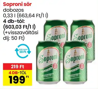 Spar Soproni sör ajánlat