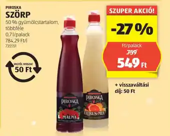 ALDI Piroska szörp ajánlat