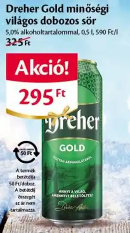 EcoFamily Dreher Gold minőségi világos dobozos sör ajánlat