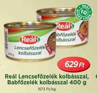 Real Reál Lencsefőzelék kolbásszal, Babfőzelék kolbásszal ajánlat