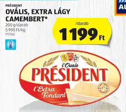 ALDI Président ovális, extra lágy camembert ajánlat