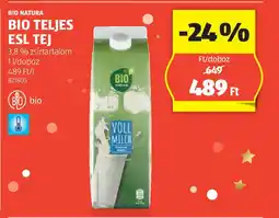 ALDI Bio natura bio teljes esl tej ajánlat