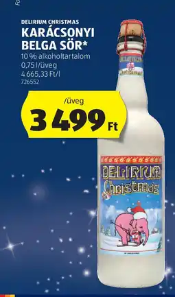 ALDI Delirium christmas karácsonyi belga sör ajánlat