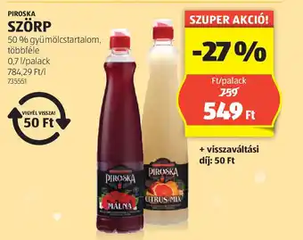 ALDI Piroska szörp ajánlat