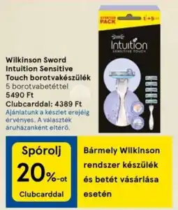 Tesco Wilkinson Sword Intuition Sensitive Touch borotvakészülék ajánlat