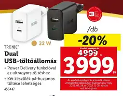 Lidl Tronic Dual USB-töltőállomás ajánlat