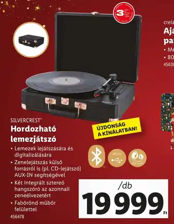 Lidl Silvercrest Hordozható lemezjátszó ajánlat