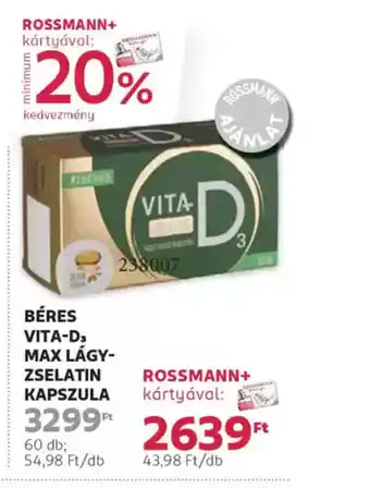 Rossmann Béres vita-ds max lágy- zselatin kapszula ajánlat