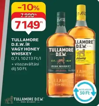 Auchan Tullamore D.E.W. ír vagy honey whiskey ajánlat