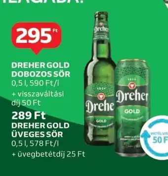 Auchan Dreher Gold Dobozs sör ajánlat