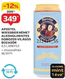 Auchan Apostel Wiessbier Német alkogolmentes Dobozos világos búzasör ajánlat