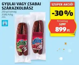 ALDI Gyulai / csabai szárazkolbász ajánlat