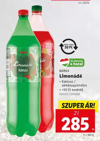 Lidl Márka Limonádé ajánlat