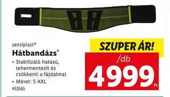 Lidl Sensiplast Hátbandázs ajánlat