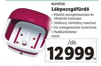 Lidl Sanitas Lábpezsgőfürdő ajánlat