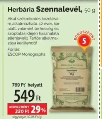 Pingvin Patika Herbária Szennalevél ajánlat