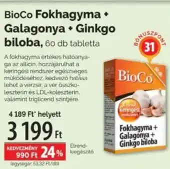 Pingvin Patika BioCo Fokhagyma + Galagonya Ginkgo biloba ajánlat